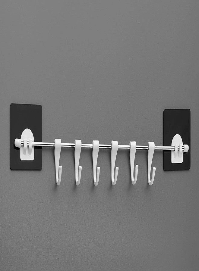 توب هافين حامل لاصق سحري من الفولاذ المقاوم للصدأ متعدد الأغراض لتنظيم أدوات المطبخ من TOPHAVEN، مصنوع من الفولاذ المقاوم للصدأ، مزود بخطافات لاصقة ذاتية اللصق، وحامل. - Image 2